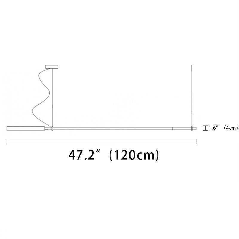 47.2 inch Minimalist Linear Pendant Light,Black Acrylic LED Fixture