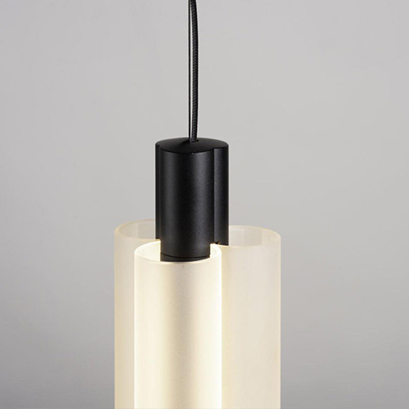 Modern 1/2/3-Head Acrylic Cylinder Pendant Lights – Gold/Black Hanging Lamps