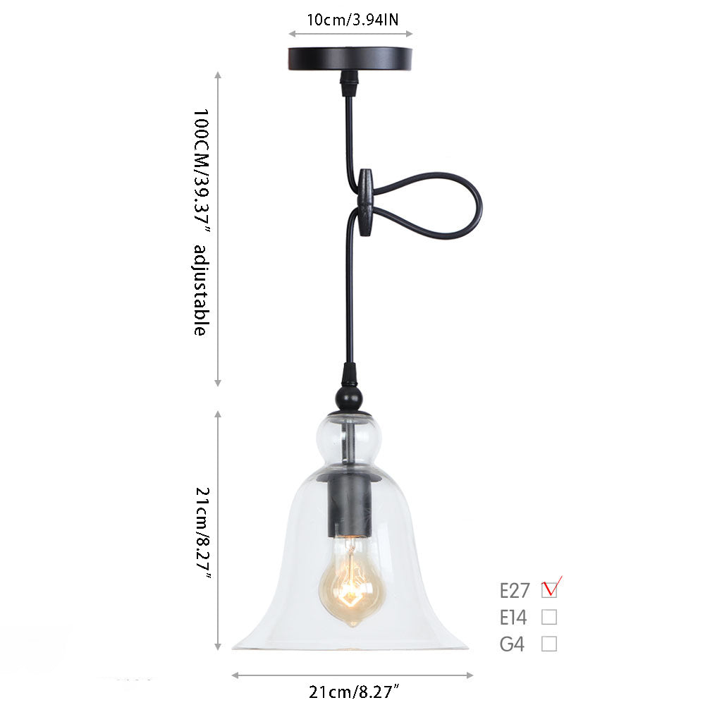 Iron and Glass Vintage Pendant Light – Chimes-Inspired Style