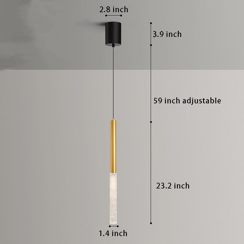 Elongated Cylinder Bubbles Shade Pendant Light , 3-Step Dimming, Ins Modern for Living Room