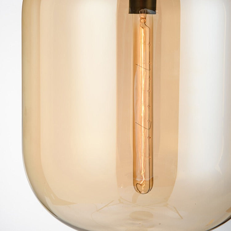 Sleek Glass Jar Pendant Light | Industrial LED Design