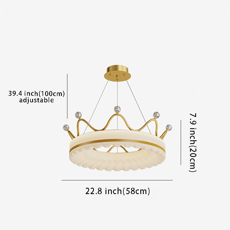 3-Step Dimming Modern Hanging Light , Romantic Crowns Luxury Ceiling Fixture for Bedroom
