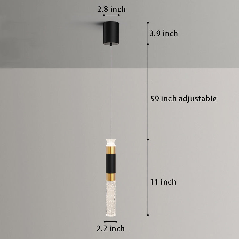 Cylinder Creative Pendant Light , 3-Step Dimming Modern LED for Bedroom