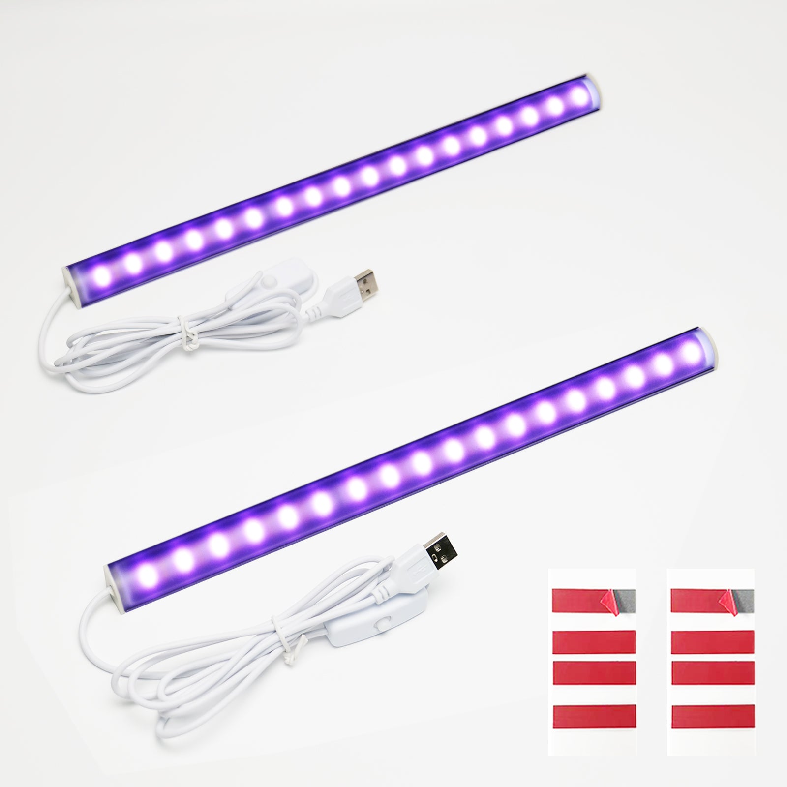 2 Pack UV Black Light Bar, USB Powered Ultraviolet Light Bar for Body Paint Glow Party, Fluorescent Posters, UV Resin Curing & Pet Urine Detector