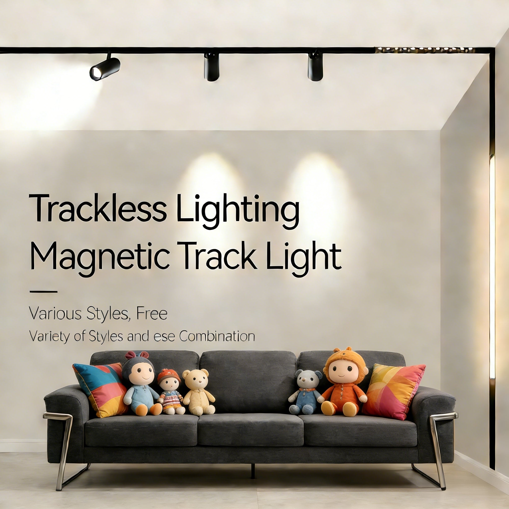 Recessed Magnetic Track Lighting Kit, 3.3ft Aluminum Rail with Adjustable Aircraft Wings, Gold-Plated Wires, Pre-Ceiling Easy Install, Modern Sleek Design for LED, for Home Office Store Gallery