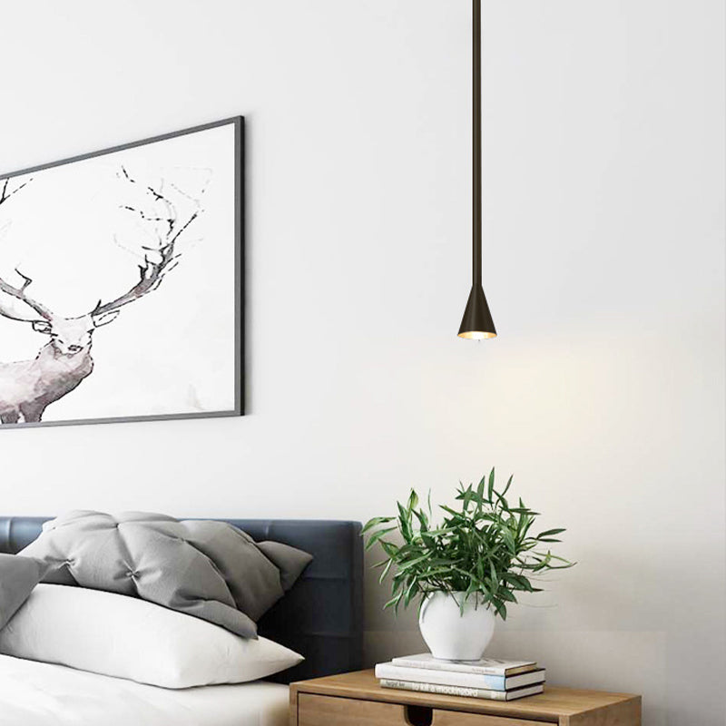 39.4'' Modern Vertical Long Metallic Cone Tube Pendant Light