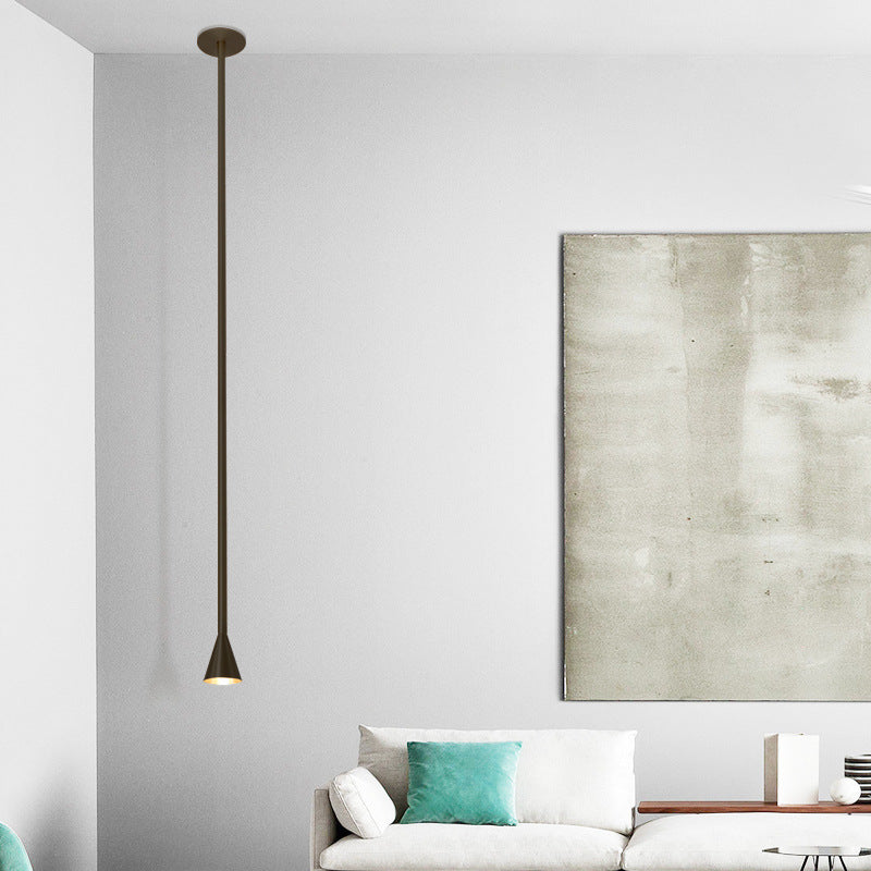 39.4'' Modern Vertical Long Metallic Cone Tube Pendant Light