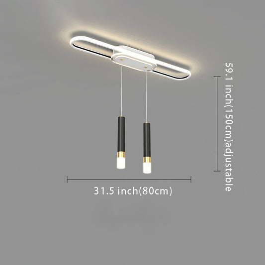 Modern Long Circular Three Step Dimming LED Hanging Ceiling Light Fixture