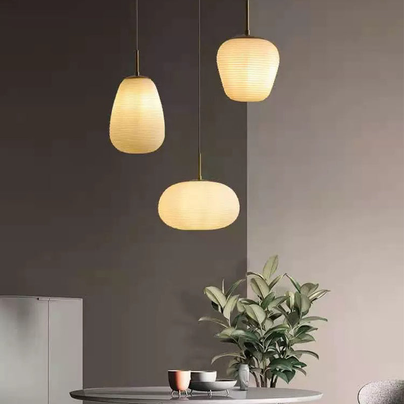 White Glass Pendant Light - Elegant Hanging Design