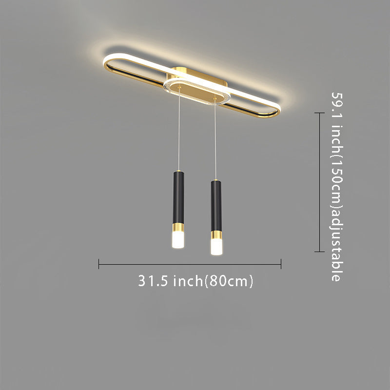 Modern Long Circular Three Step Dimming LED Hanging Ceiling Light Fixture