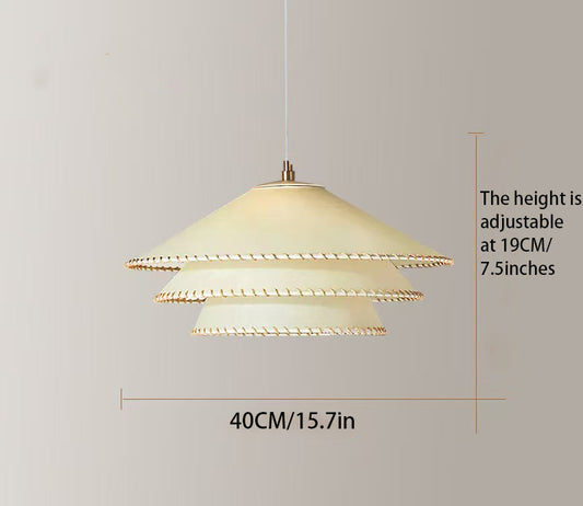 23.6-in Double Wheel Chandelier: Modern LED Pendant Light with 11.4-inch Adjustable Height (Black/Gold/Brown)