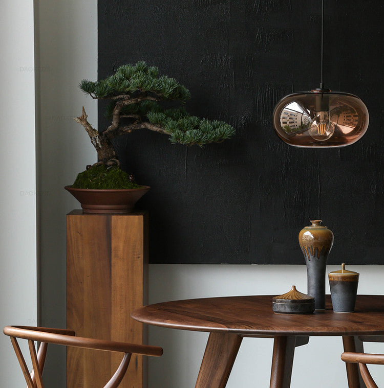 Nordic Glass LED Pendant Light - Artistic Electroplated Modern Ceiling Fixture