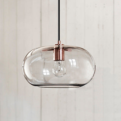 Nordic Glass LED Pendant Light - Artistic Electroplated Modern Ceiling Fixture