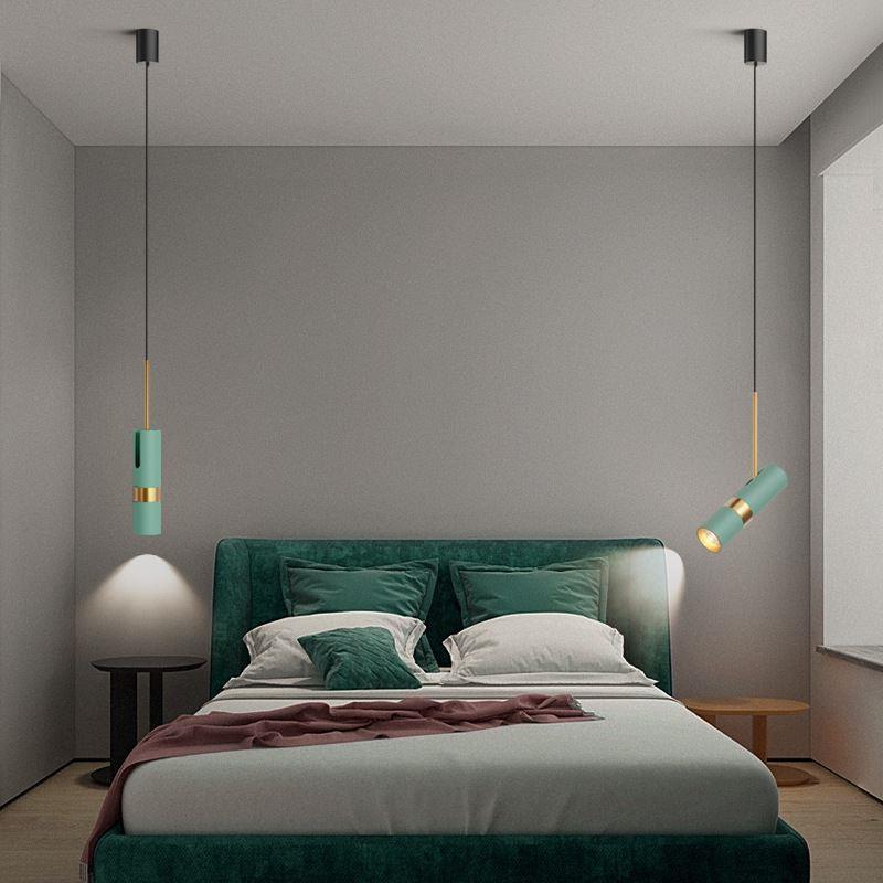 3-Step Dimming Modern Pendant Light | Creative Cylindrical LED for Bedroom