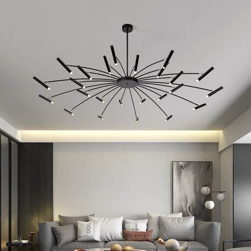 Sleek Adjustable Metal LED Chandelier with Tri-Mode Dimming