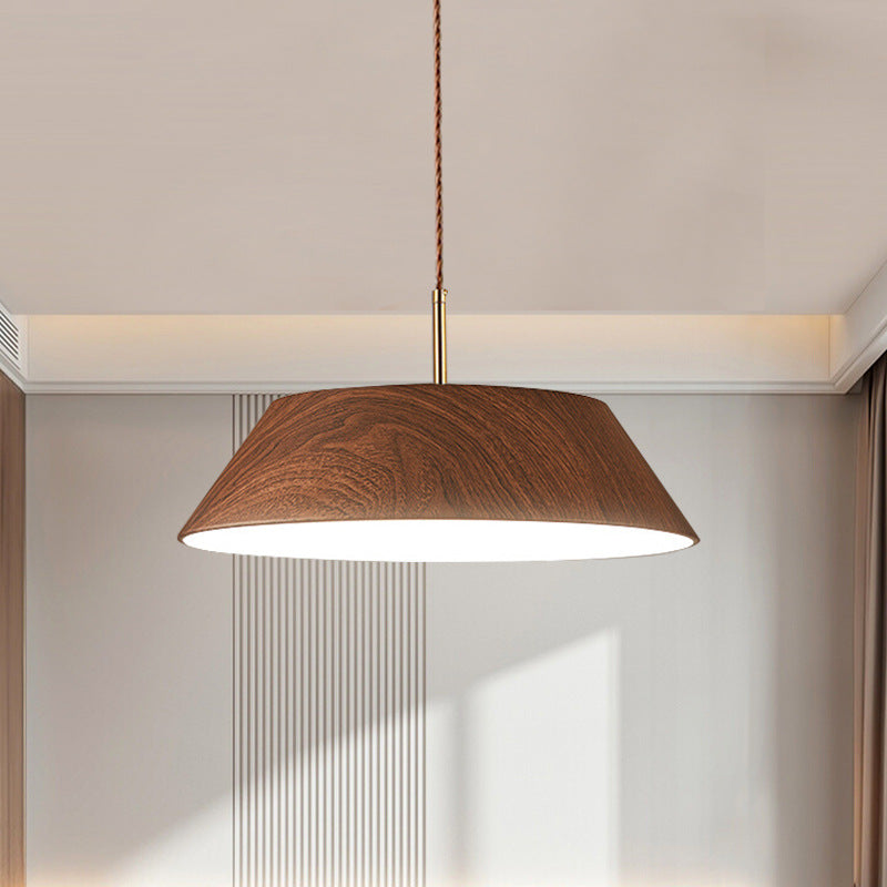 Japanese Style 15.74 Inch Round Wood LED Pendant Light