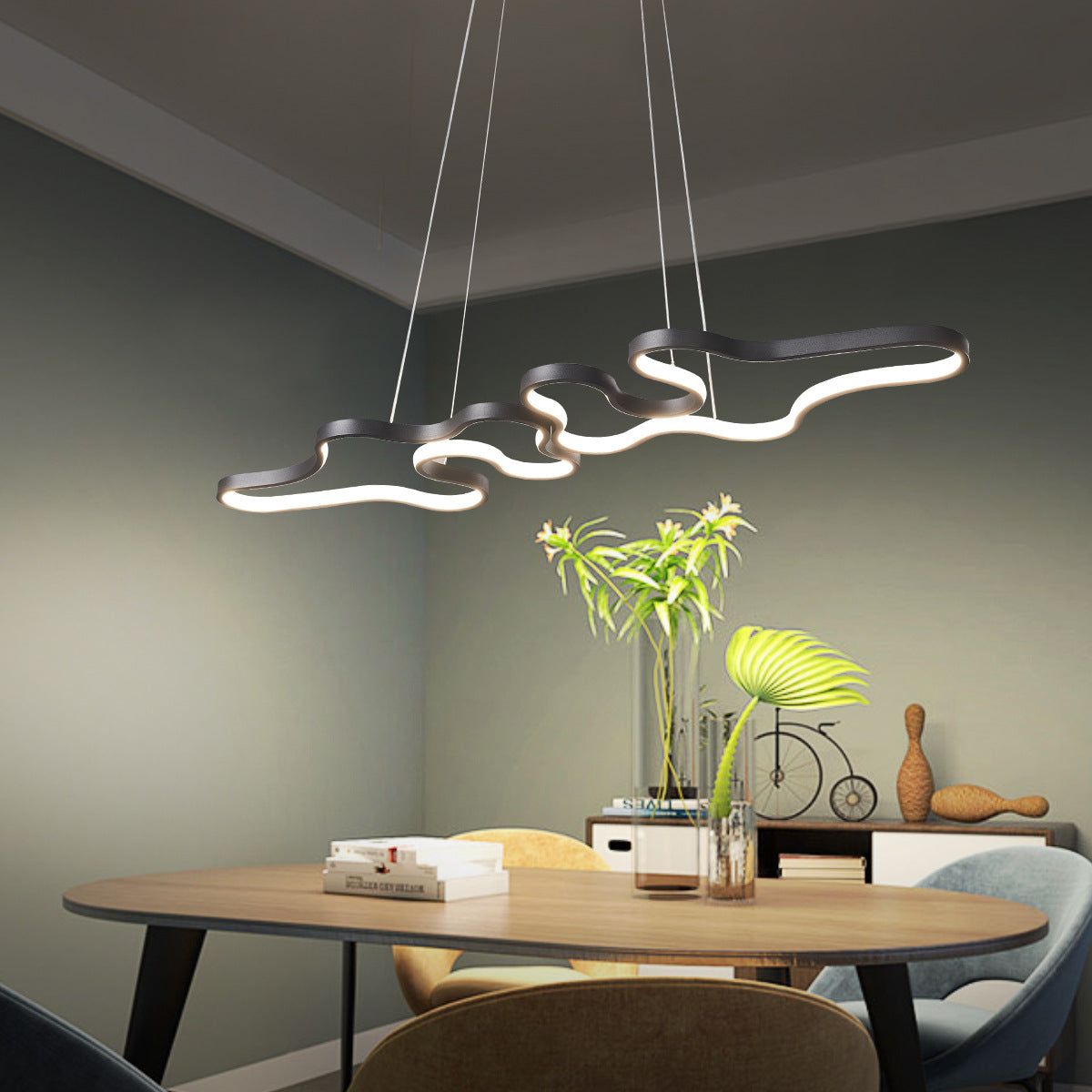 Linear LED Pendant Light , Modern Design for Island & Dining Room