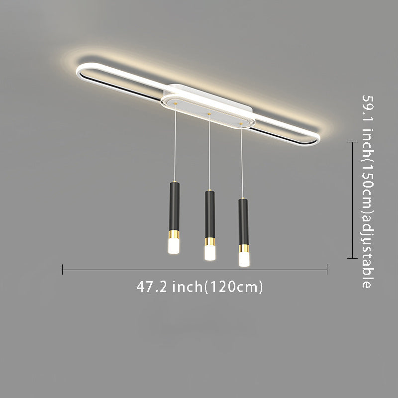 Modern Long Circular Three Step Dimming LED Hanging Ceiling Light Fixture