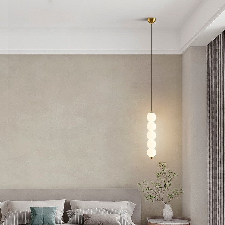 Modern Round String Vertical Balls Pendant – Dimmable LED Chandelier