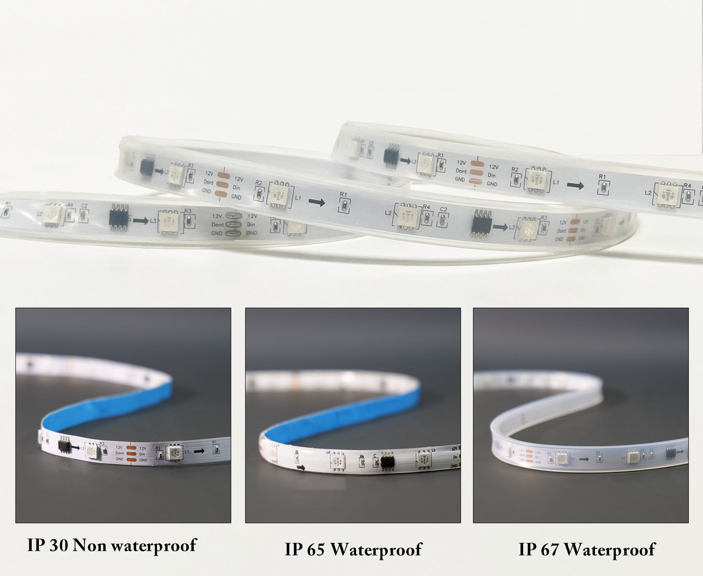 WS2811 RGB IC LED Strip - 30-96 LEDs/M Flexible DC 12V with Dynamic Chasing Effects & Ultra Bright Technology for DIY Projects & Home Decor