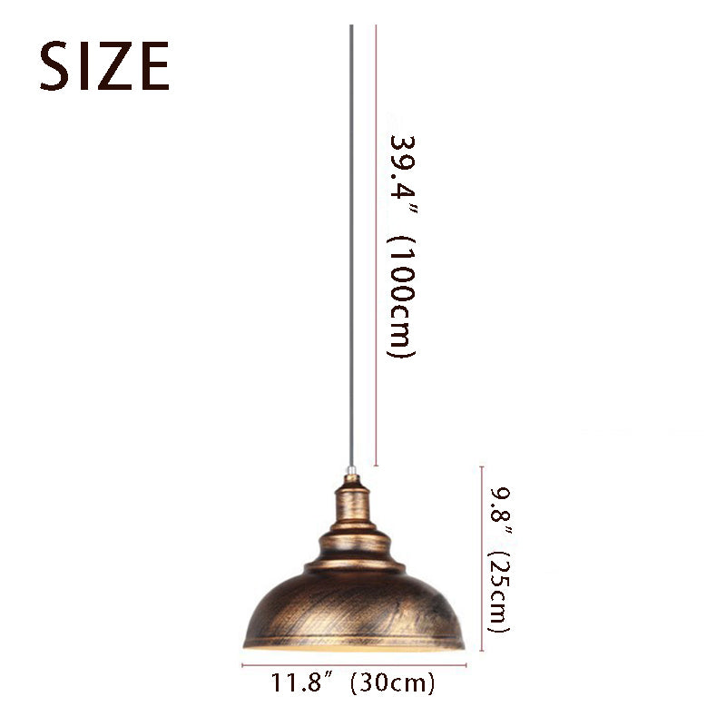 Semi Globe Vintage Metal LED Pendant Light for Home & Office