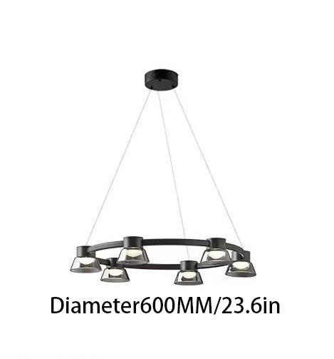 Exquisite Ring - shaped LED Pendant Lamp Featuring Smoke - Gray Glass Shades