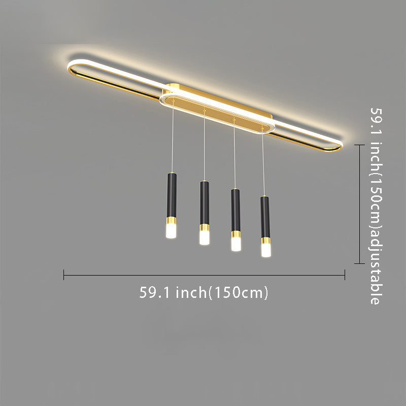 Modern Long Circular Three Step Dimming LED Hanging Ceiling Light Fixture