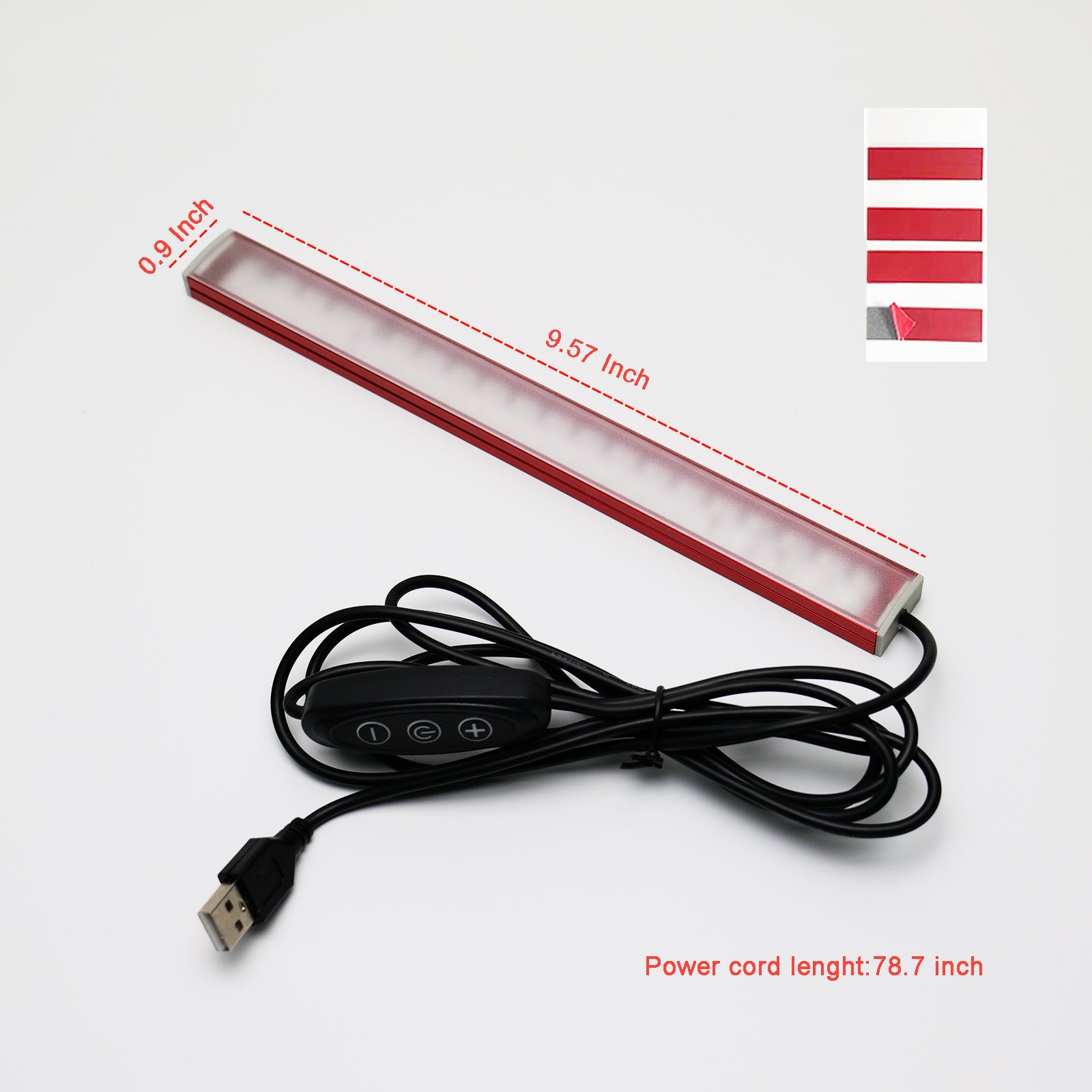 660nm & 850nm Red Light Strip, 9.6 Inch Near Infrared Light Bar with 5 Brightness Levels, USB Powered Red Light for Muscle Relaxation, Home & Fitness Use（2 pcs）