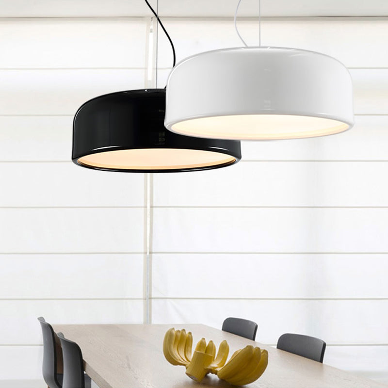 Smithfield Modern Aluminum Pendant Light , Black/White Hanging Fixture