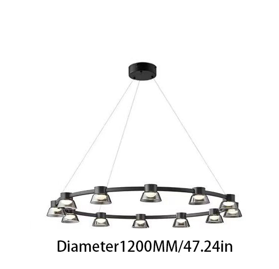 Exquisite Ring - shaped LED Pendant Lamp Featuring Smoke - Gray Glass Shades