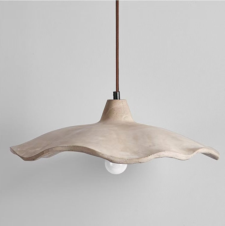 Wavy 1-Light Cement Pendant, Japanese-Inspired – Where Rustic Touch Meets Modern Design