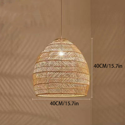 Dome-Shaped Rattan Woven Pendant (15.7-/19.7-Inch W) – Versatile Sizes for Every Room