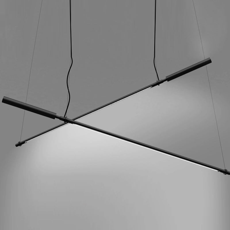 47.2 inch Minimalist Linear Pendant Light,Black Acrylic LED Fixture