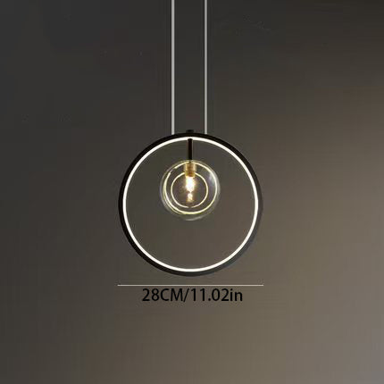 Bubi Black Pendant Light: Glass Bubble Design with LED, Perfect for Dining Rooms