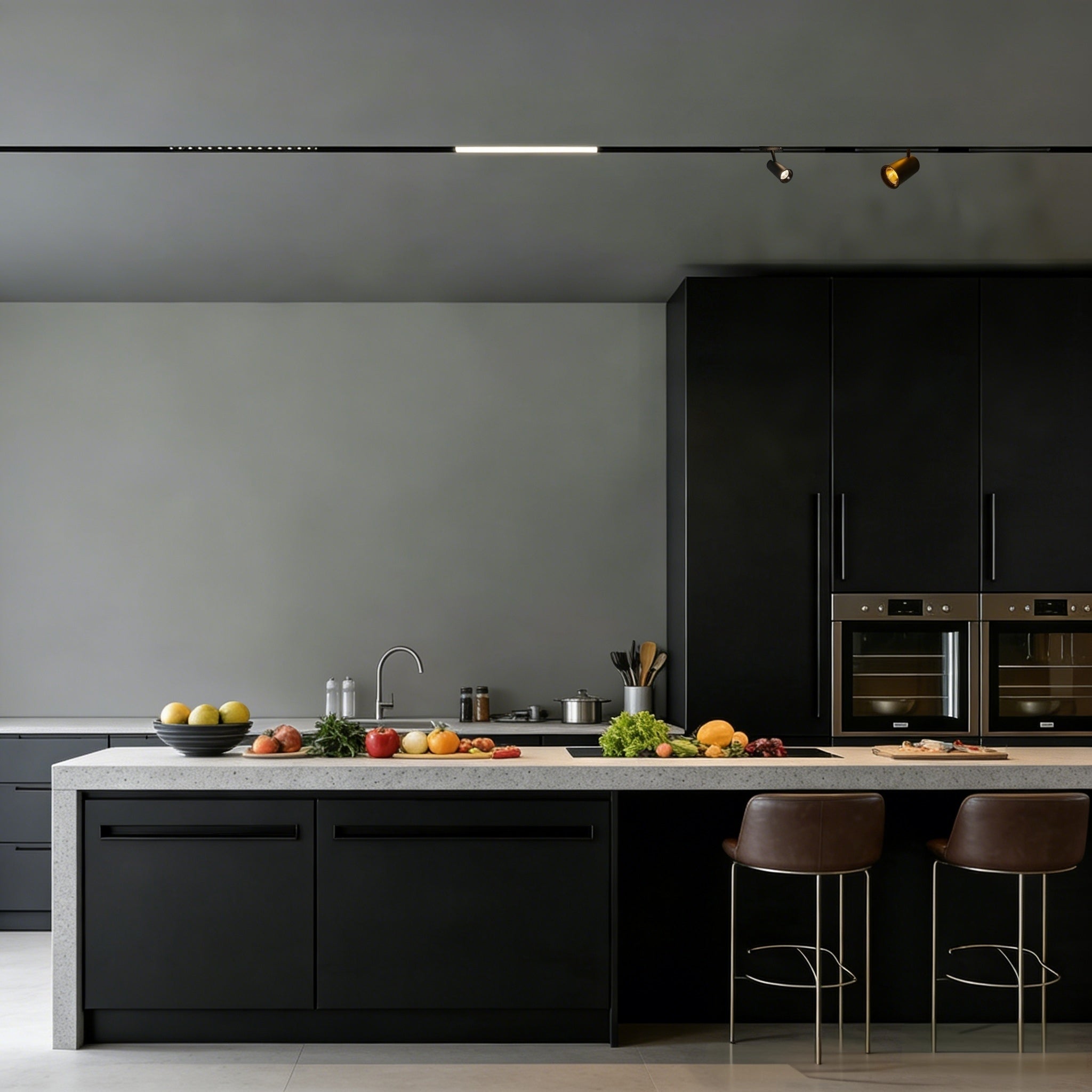 20W Magnetic LED Track Spotlight, 90° Adjustable Smart LED 4000K Neutral White, DC48V Black, Fit Recessed Magnetic Track for Home/Commercial/Art Exhibition