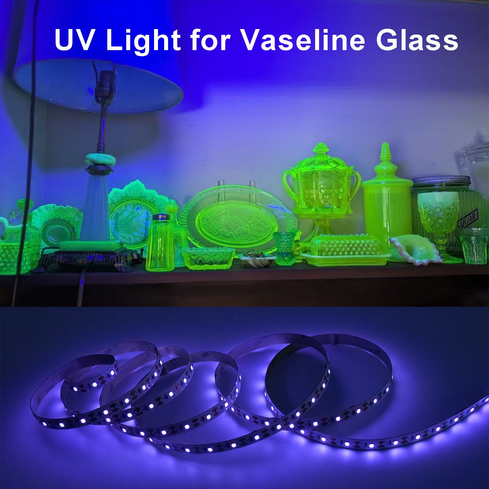 6.6FT UV Light Strip,120 LEDs Black Light LED Strip with Switch,Powered by USB,5V UV LED Strip Lights for TV Backlight, Halloween, Body Paint & Vaseline Glass Illumination