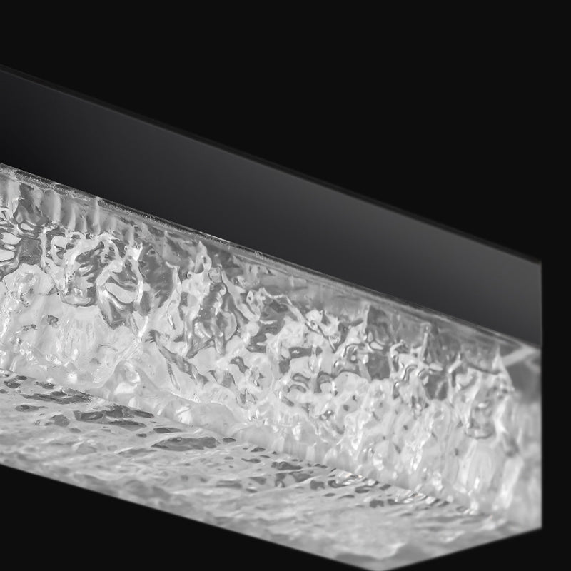 47.24'' 1-Light Linear LED Dimmable Pendant Light with Ice-Crack Resin Shade - Stainless Steel, Black/Bronze for Kitchen Island, Dining Room