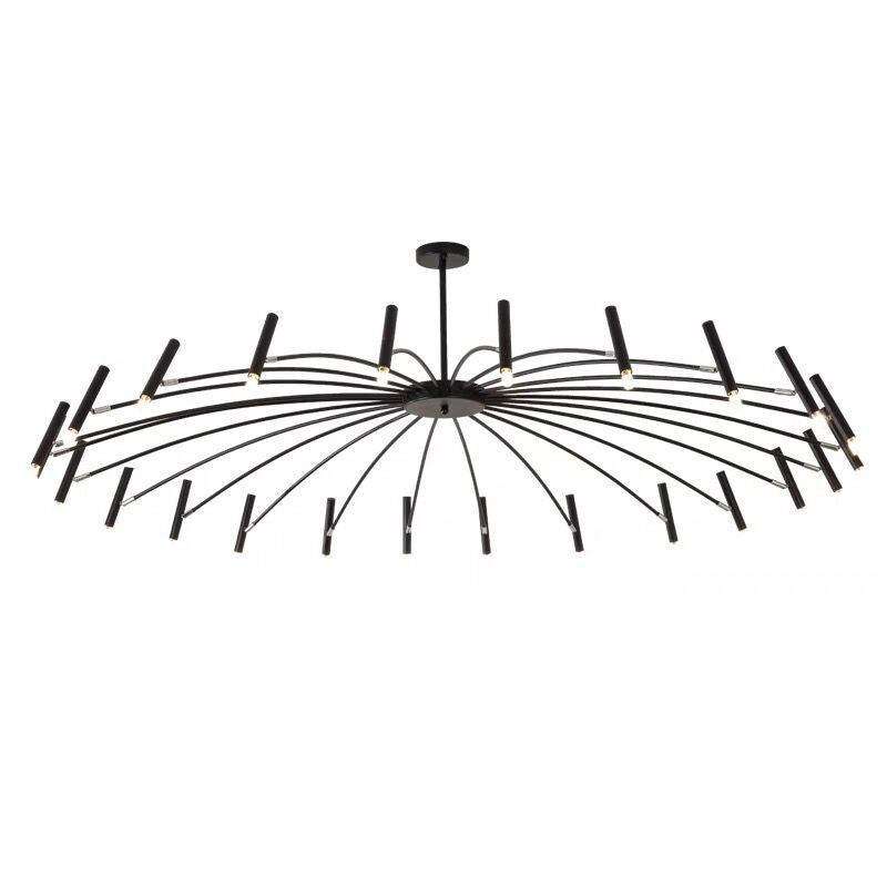 Sleek Adjustable Metal LED Chandelier with Tri-Mode Dimming