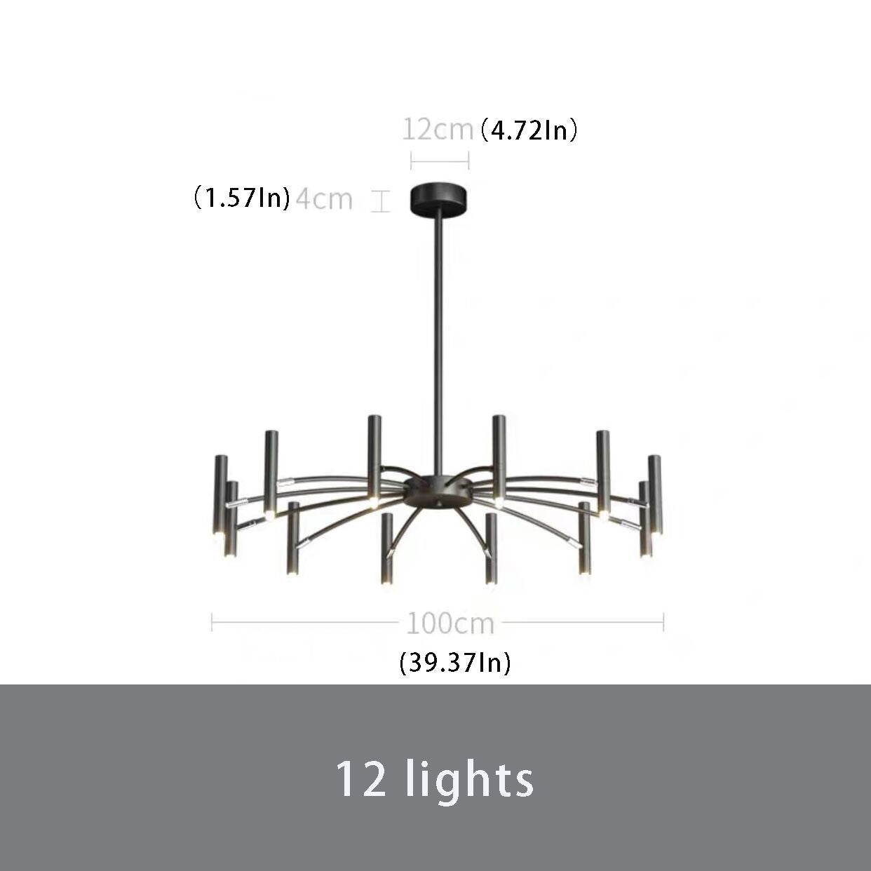 Sleek Adjustable Metal LED Chandelier with Tri-Mode Dimming