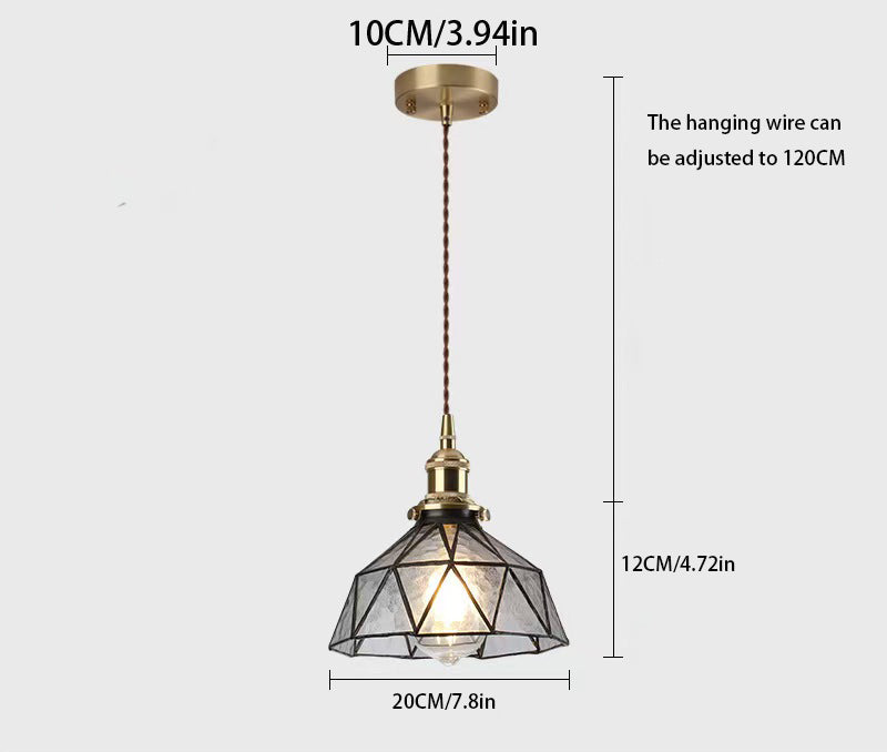 Vintage Stained Glass Pendant Light: Elegant Hanging Ceiling Fixture for Timeless Charm