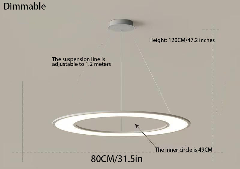 Planet Rings LED Pendant Light in Black/White – Modern Geometric Design with Dimmable Lighting & Sleek Aesthetic