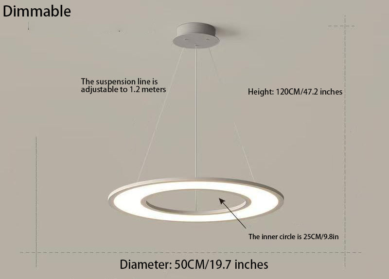 Planet Rings LED Pendant Light in Black/White – Modern Geometric Design with Dimmable Lighting & Sleek Aesthetic