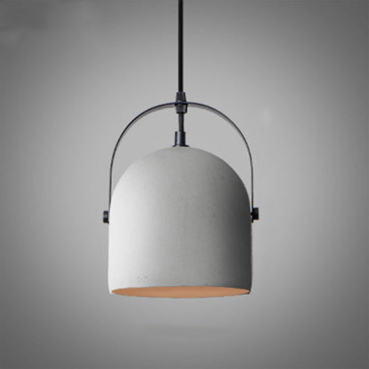 Concrete Cylinder 1-Light Pendant Light - Gray/White/Black Hanging Fixture