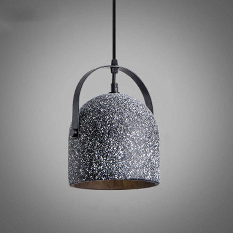 Concrete Cylinder 1-Light Pendant Light - Gray/White/Black Hanging Fixture