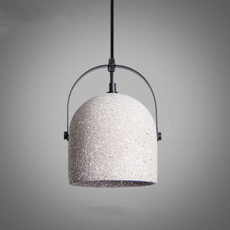 Concrete Cylinder 1-Light Pendant Light - Gray/White/Black Hanging Fixture