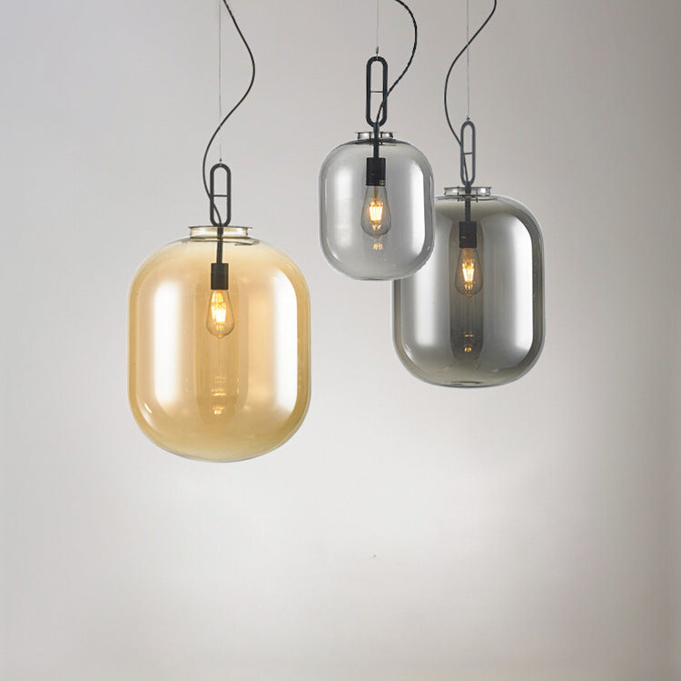 Sleek Glass Jar Pendant Light | Industrial LED Design