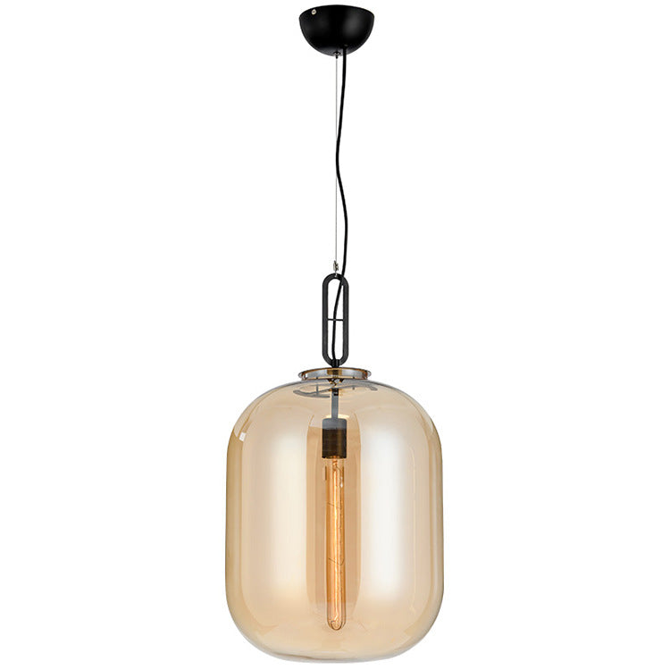 Sleek Glass Jar Pendant Light | Industrial LED Design