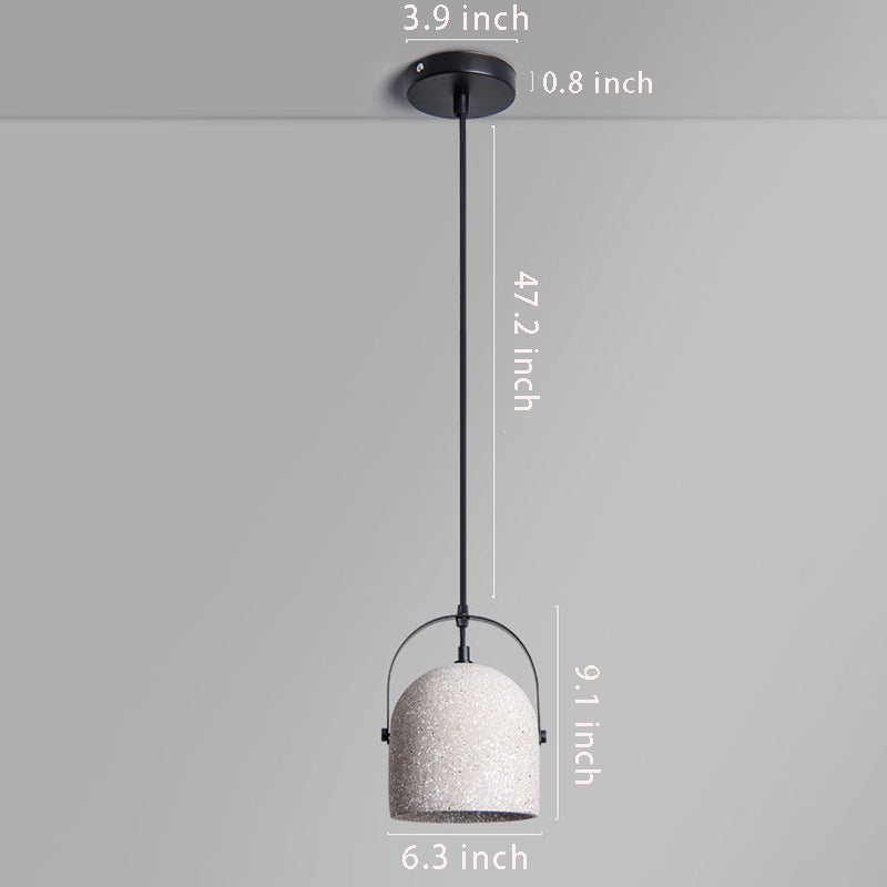 Concrete Cylinder 1-Light Pendant Light - Gray/White/Black Hanging Fixture