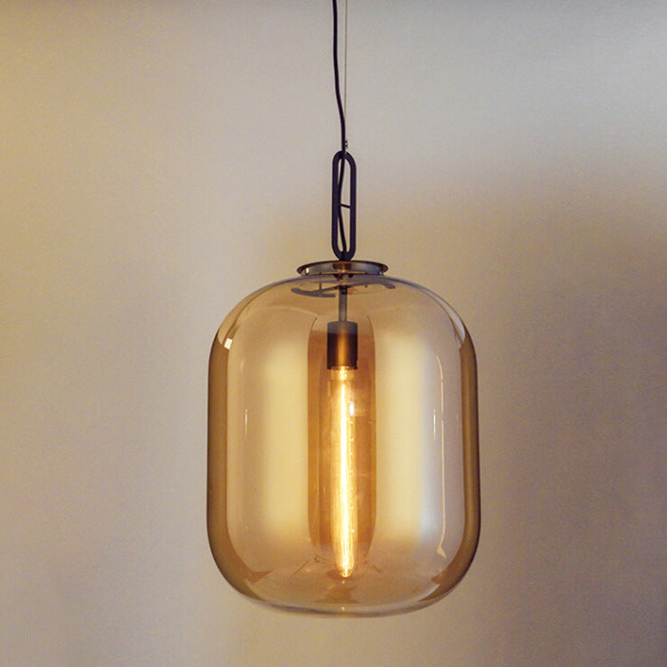 Sleek Glass Jar Pendant Light | Industrial LED Design