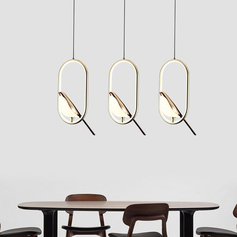Modern Magpie Circle/Oval Ring Pendant Light